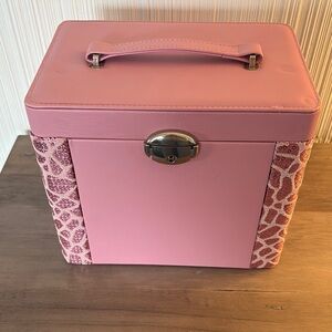 Pink Jewelry Box with Patterned Sides